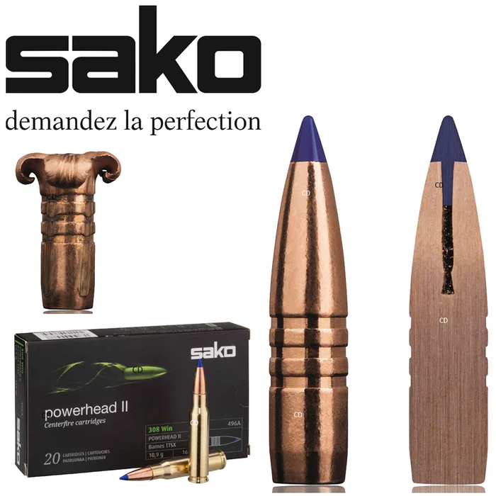Balles Sako Powerhead II 30-06 Sprg 180 Grains Par 20