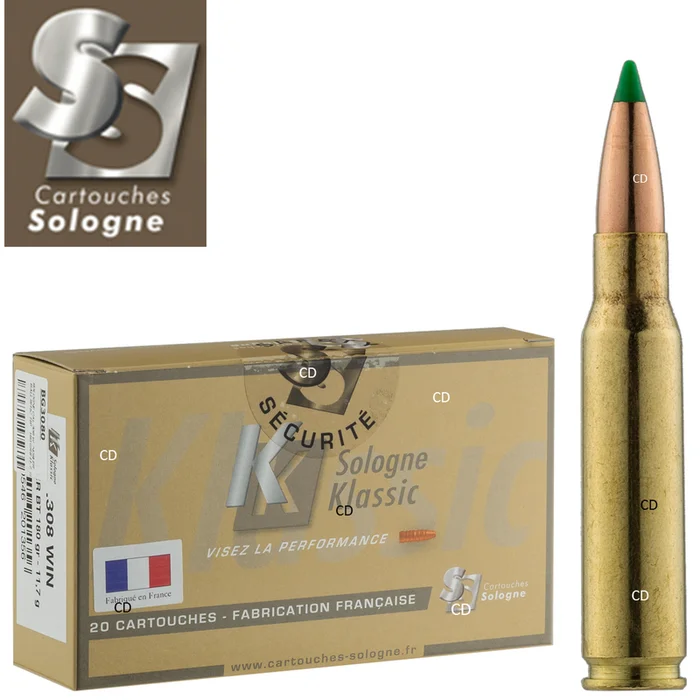 BALLES SOLOGNE KLASSIC 308 WIN 180 GRAINS PAR 20