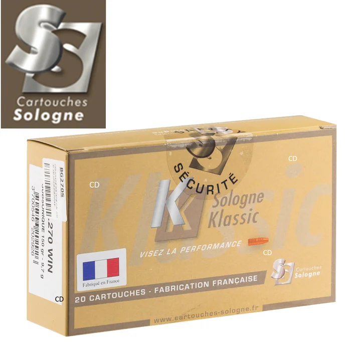 BALLES SUBSONIQUES SOLOGNE 270WIN 150 GRAINS PAR 20