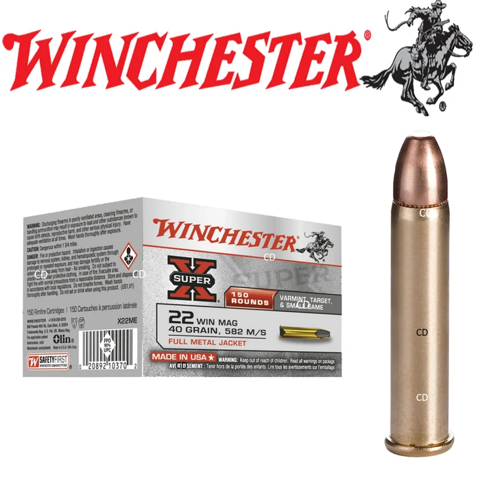 BALLES WINCHESTER 22MAG BLINDEES PAR 150