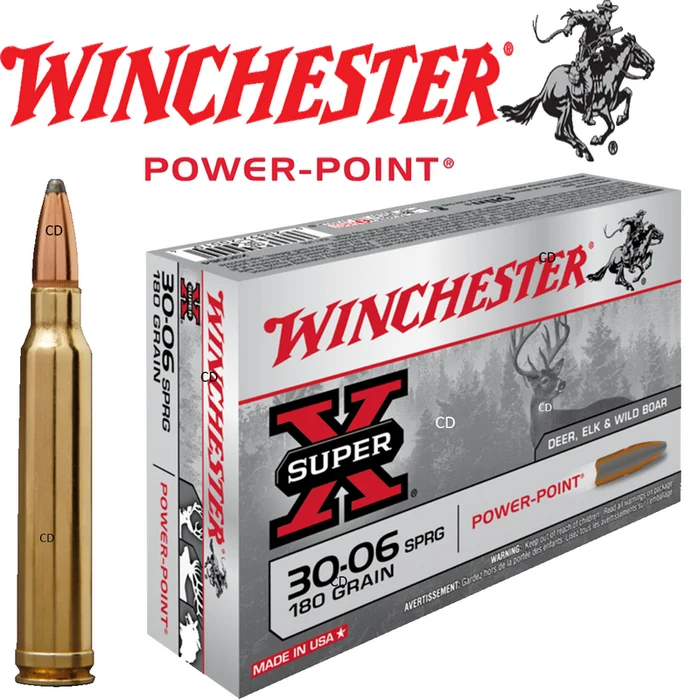 Balles Winchester Power Point 30-06 Sprg 180 Grains Par 20