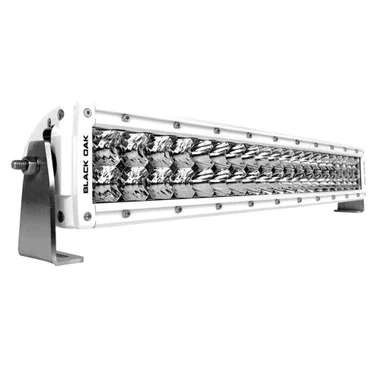 Barre lumineuse combinée double rangée incurvée Black Oak Pro Series 20&Prime; – Blanche