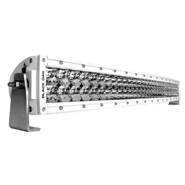 Barre lumineuse combinée incurvée à deux rangées Black Oak Pro Series 30&Prime; – Blanc