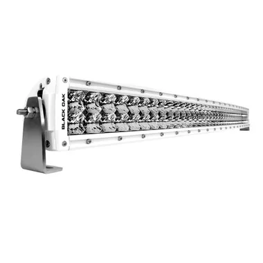 Barre Lumineuse Combo Noire Chêne Pro Series Courbée à Double Rangée de 40&Prime; – Blanche