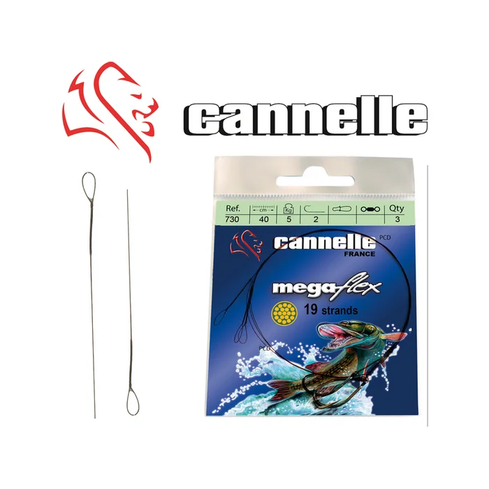 BAS DE LIGNE ACIER CANNELLE MEGAFLEX C735 70CM PAR 3