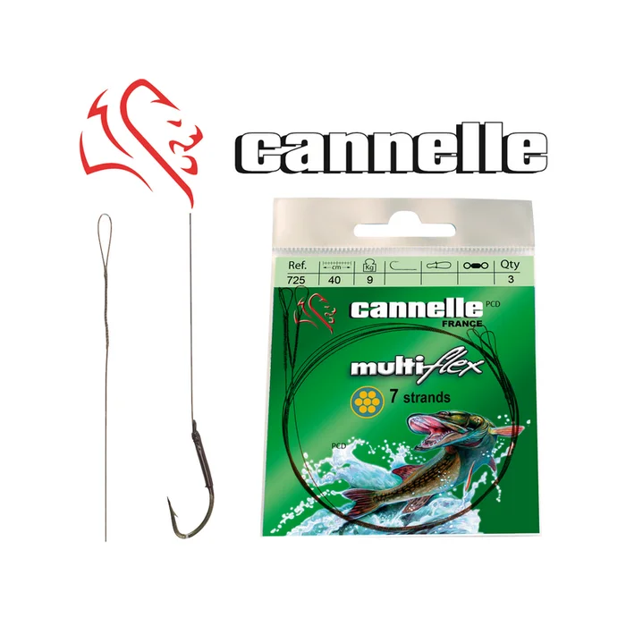 BAS DE LIGNE ACIER CANNELLE MULTIFLEX C721 40CM PAR 3