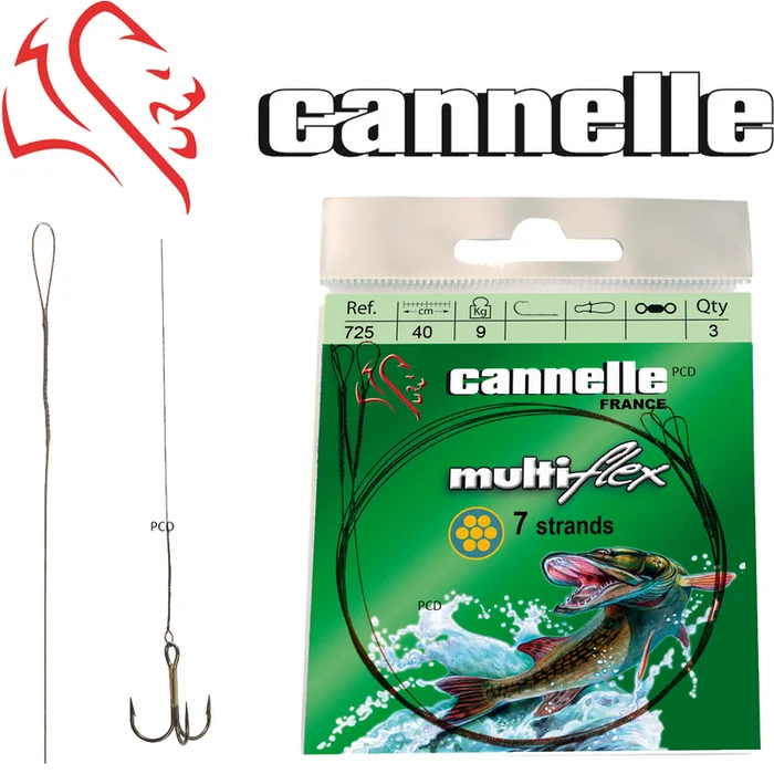BAS DE LIGNE ACIER CANNELLE MULTIFLEX C723 40CM PAR 3