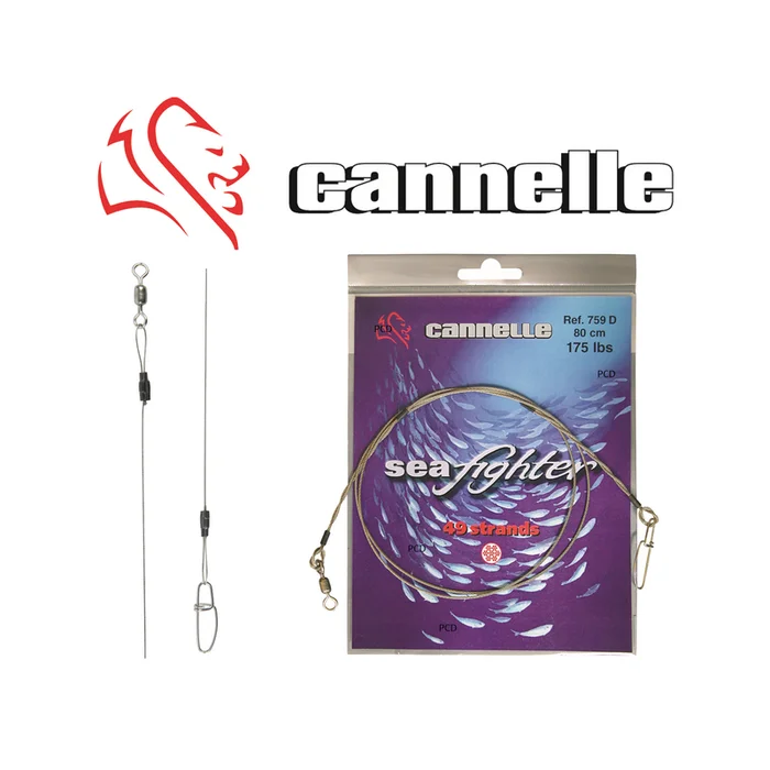 BAS DE LIGNE ACIER CANNELLE SEAFIGHTER C759D 80CM
