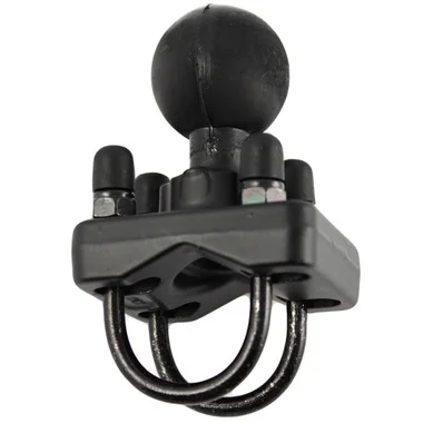 Base à double boulon en U en acier inoxydable RAM Mount avec boule de 1,5&Prime; pour rails de 1&Prime; à 1,25&Prime; de diamètre