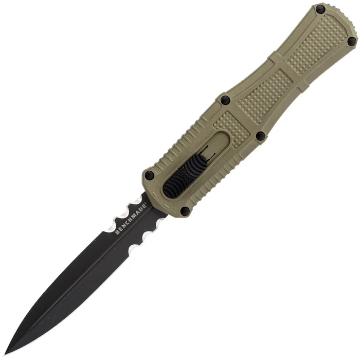 BE3370SGY-1 – Benchmade Claymore Serrated OTF Green Grivory