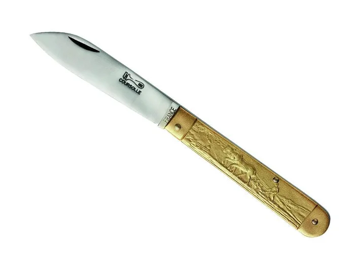 BEL 1179 COUTEAU COURSOLLE 10CM MOTIF LABOUREUR CARBONE