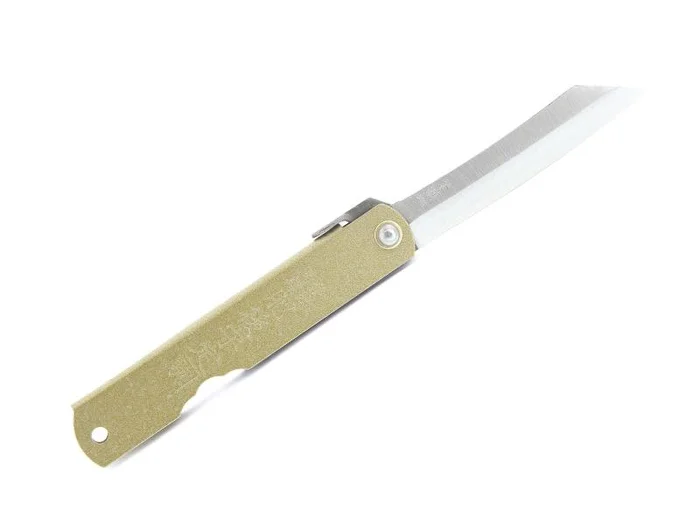 BEL 2671 COUTEAU HIGONOKAMI LAITON DORE 10CM CARBONE