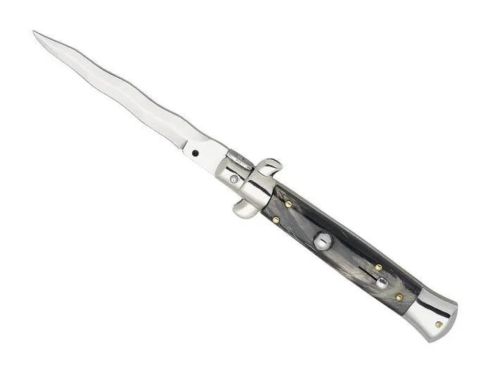 BEL 3323 COUTEAU AUTOMATIQUE CORNE LAME KRISS 12CM