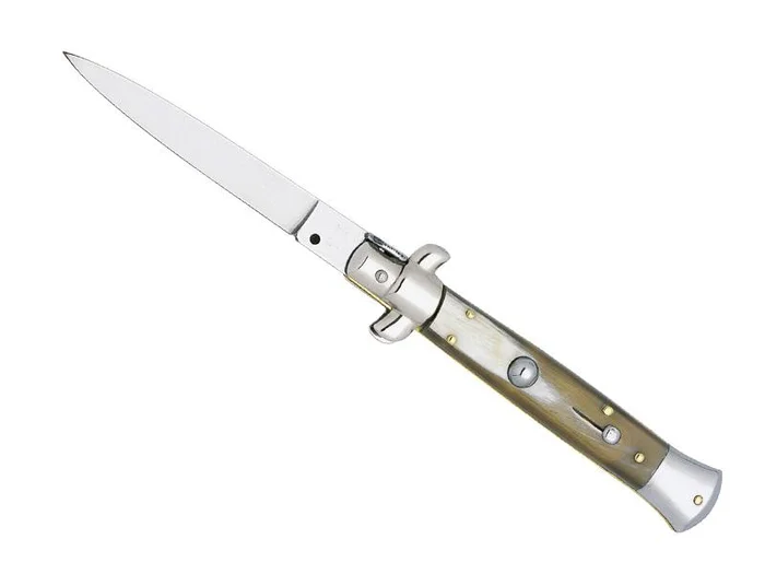 BEL2323 COUTEAU AUTOMATIQUE CORNE BLONDE 12CM