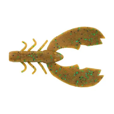 Berkley PowerBait MaxScent Chigger Craw – 4&Prime; – Citrouille verte mouchetée