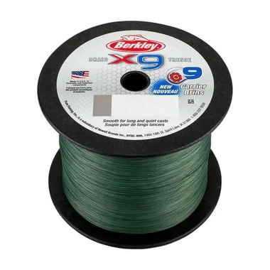 Berkley x9 Braid Bulk Spools – Low-Vis Vert