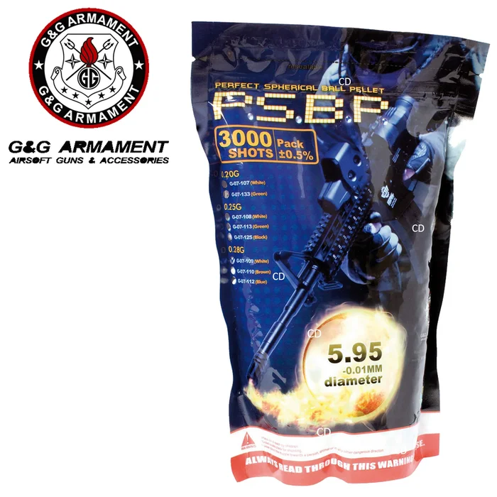 BILLES G&G ARMAMENT BLANCHES 0.25G PAR 3000