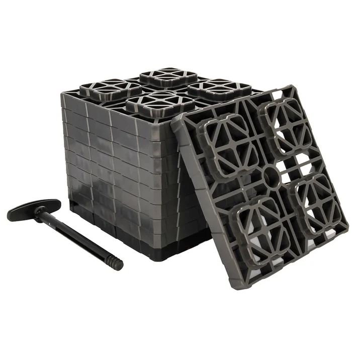Blocs de nivellement Camco FasTen XL avec poignée en T – 2×2 – Gris *Lot de 10 – Image 2