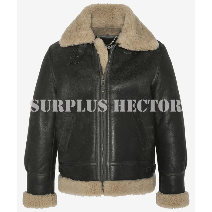 Blouson US Cuir « Bombardier » B3 Kaki / Beige – Schott