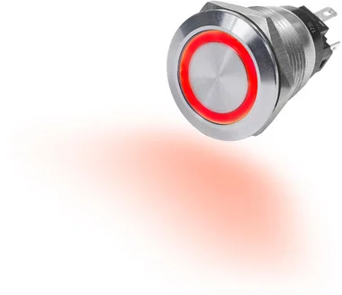 Blue Sea 4163 10a bouton poussoir Led anneau interrupteur arrêt-(on) rouge momentané allumé