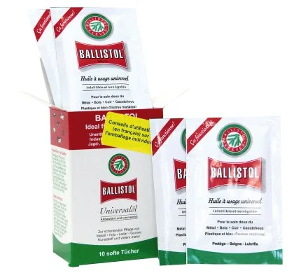 Boîte de 10 lingettes d huile universelle Ballistol