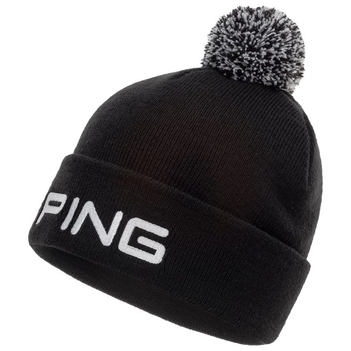 Bonnet Ping Classic Knit Bobble Black White