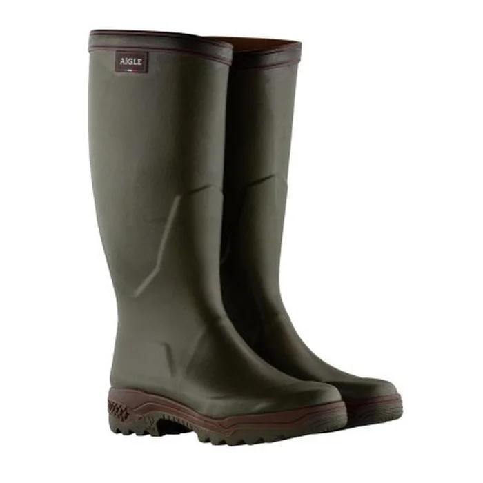 Bottes Caoutchouc Aigle Parcours II Kaki – Imperméables et Confortables – Adhérence Optimale pour Chasse et Outdoor