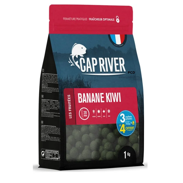 Bouillettes Amorçage Cap River Banane Kiwi 5KG