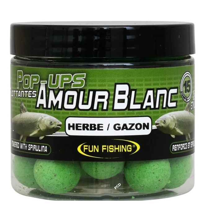 Bouillettes Flottantes Fun Fishing 60G Herbe /Gazon Amour Blanc Pop Ups