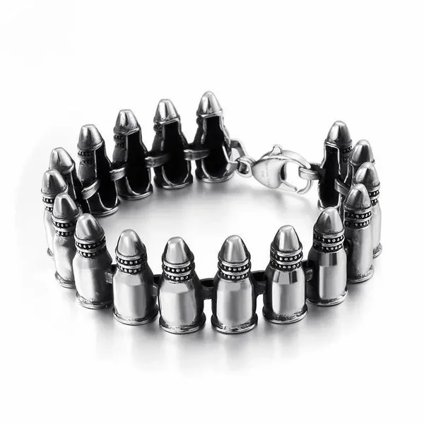 BRACELET MILITAIRE – CHARGEUR PLEIN (ARGENT)