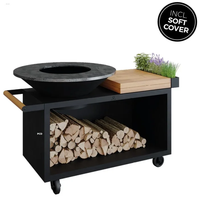 Braséro Plancha Ofyr Island Noir 100 Pro Bois De Teck