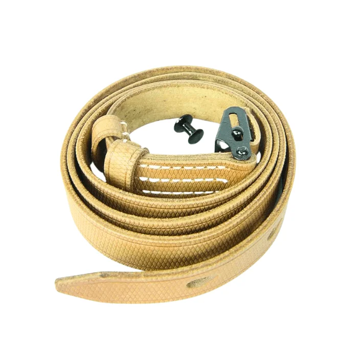 Bretelle Sangle MP40 Allemande – Cuir Naturel – WW2
