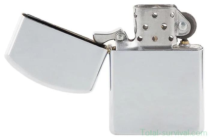 Briquet coupe-vent, chrome poli, non rempli