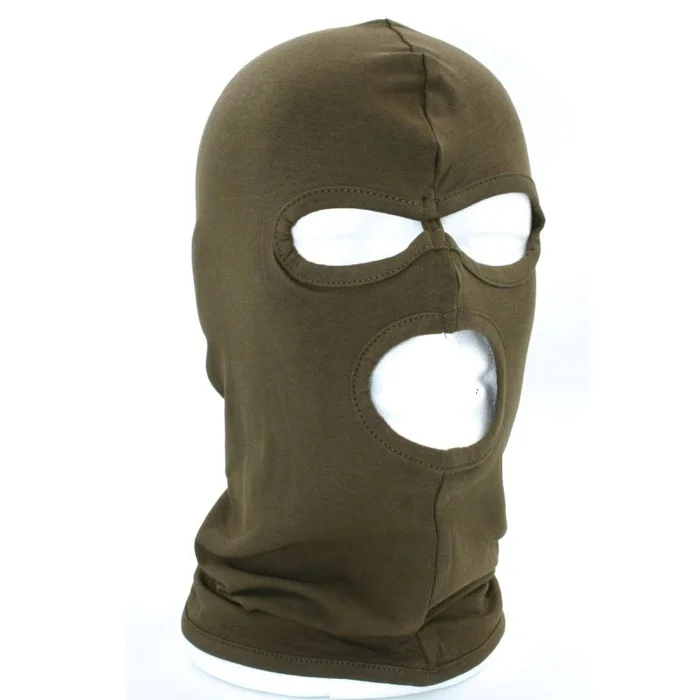 Cagoule 3 trous 100% coton Verte