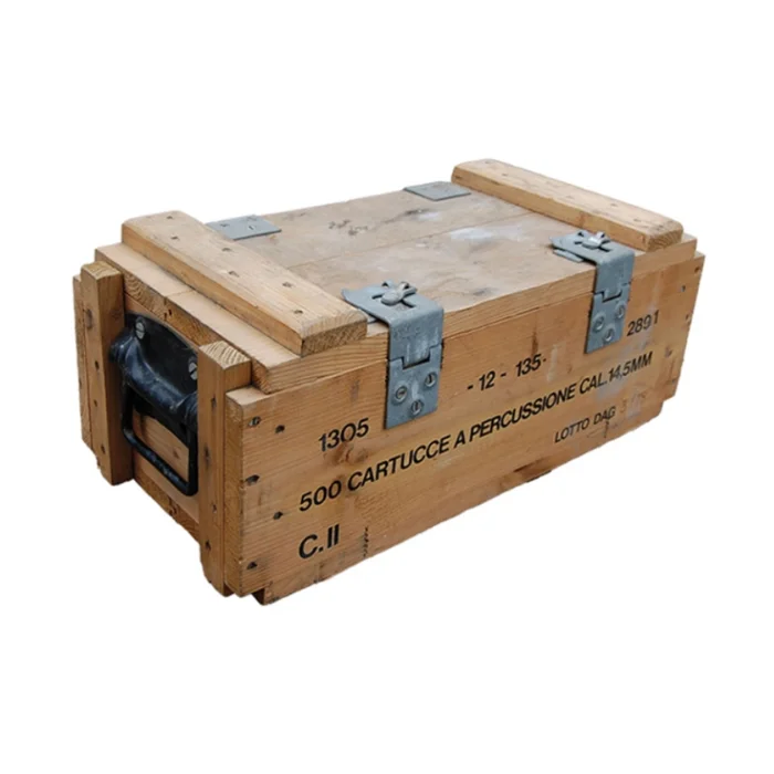 Caisse à munitions en bois militaire 47x22x20 cm