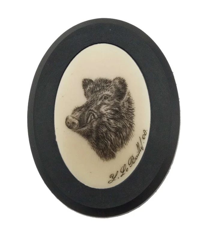 Calottes sanglier aspect ivoire ou argent
