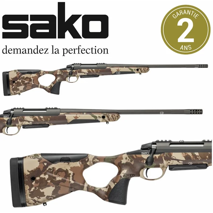 Carabine Sako S20 Hunter Chasse Camo Fusion Flûtée Filetée Cérakote