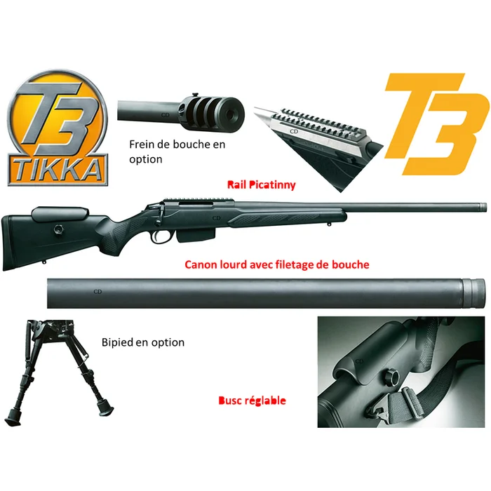 Carabine Tikka T3 Tactical 308 Win Canon de 51cm