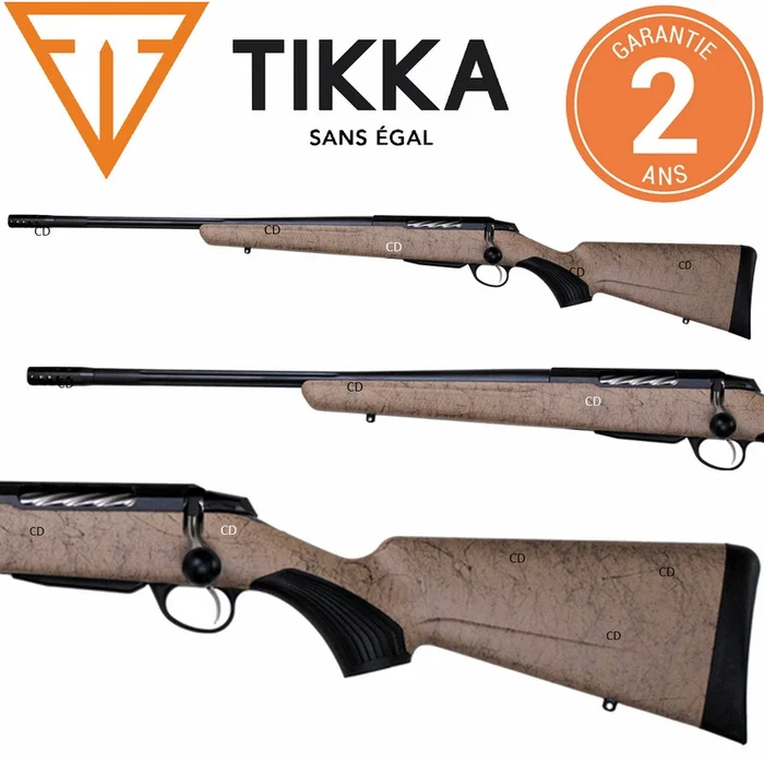 Carabine Tikka T3x Lite Roughtech Desert Gaucher Filetée