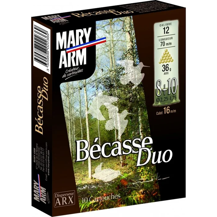 Cartouche Bécasse Duo 36 cal 12 Mary Arm