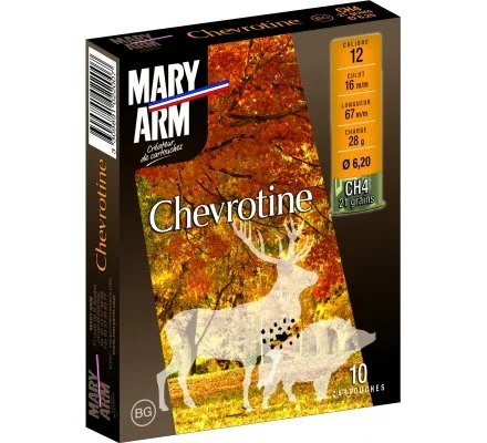 Cartouches chevrotine 9 grains cal 12 Mary Arm