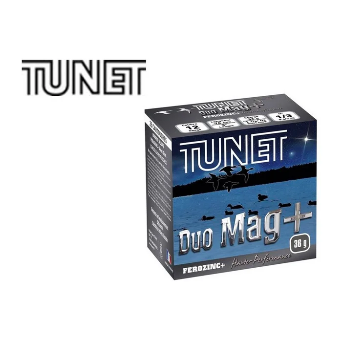 CARTOUCHES DUO MAGNUM CAL 12 TUNET PAR 25 PLOMBS 1+3
