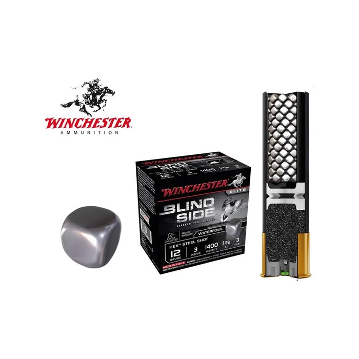 CARTOUCHES WINCHESTER GRENAILLES CUBIQUE BLIND SIDE MAGNUM