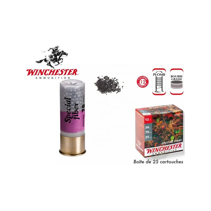 CARTOUCHES WINCHESTER SPECIAL FIBRE 12 /70 PAR 25