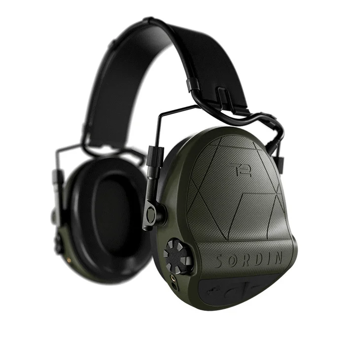 Casque anti-bruit Suprême T2 serre-tête cuir noir – Vert Olive