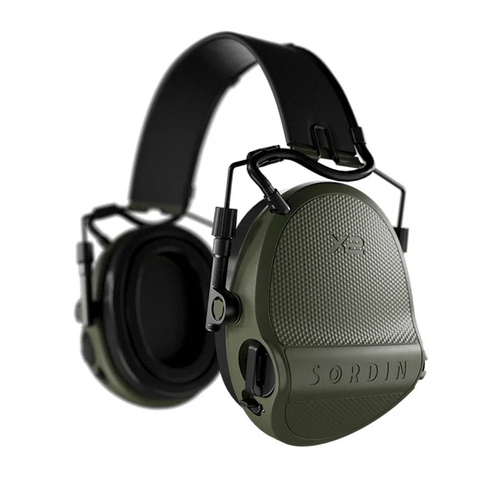 Casque anti-bruit Suprême X2 BT serre-tête cuir noir – Vert Olive