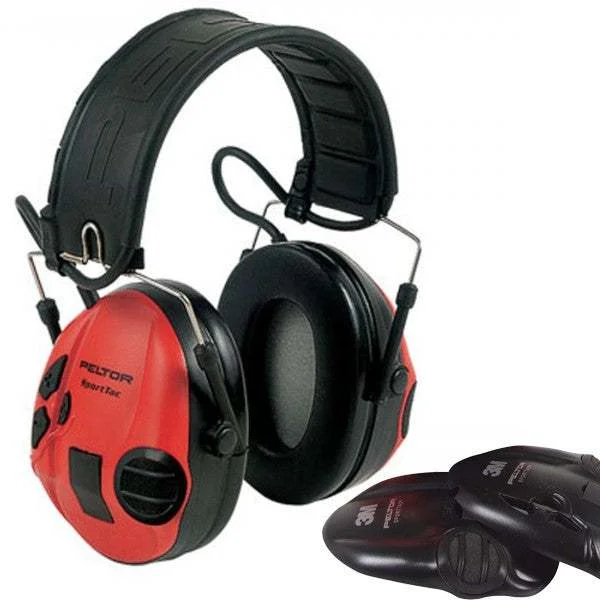 CASQUE PELTOR SPORTTAC – COQUILLES NOIRES/ROUGES