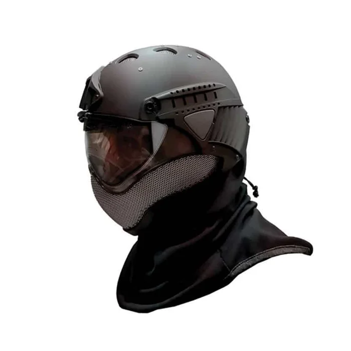 Casque Warq Pro avec mentonnière renforcée et tour de cou – Noir