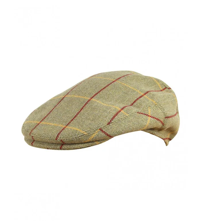 Casquette Jack Pyke plate Tweed vert clair