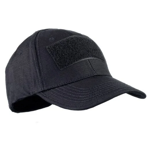 Casquette tactique AB operations Ripstop avec velcro, noir, réglable